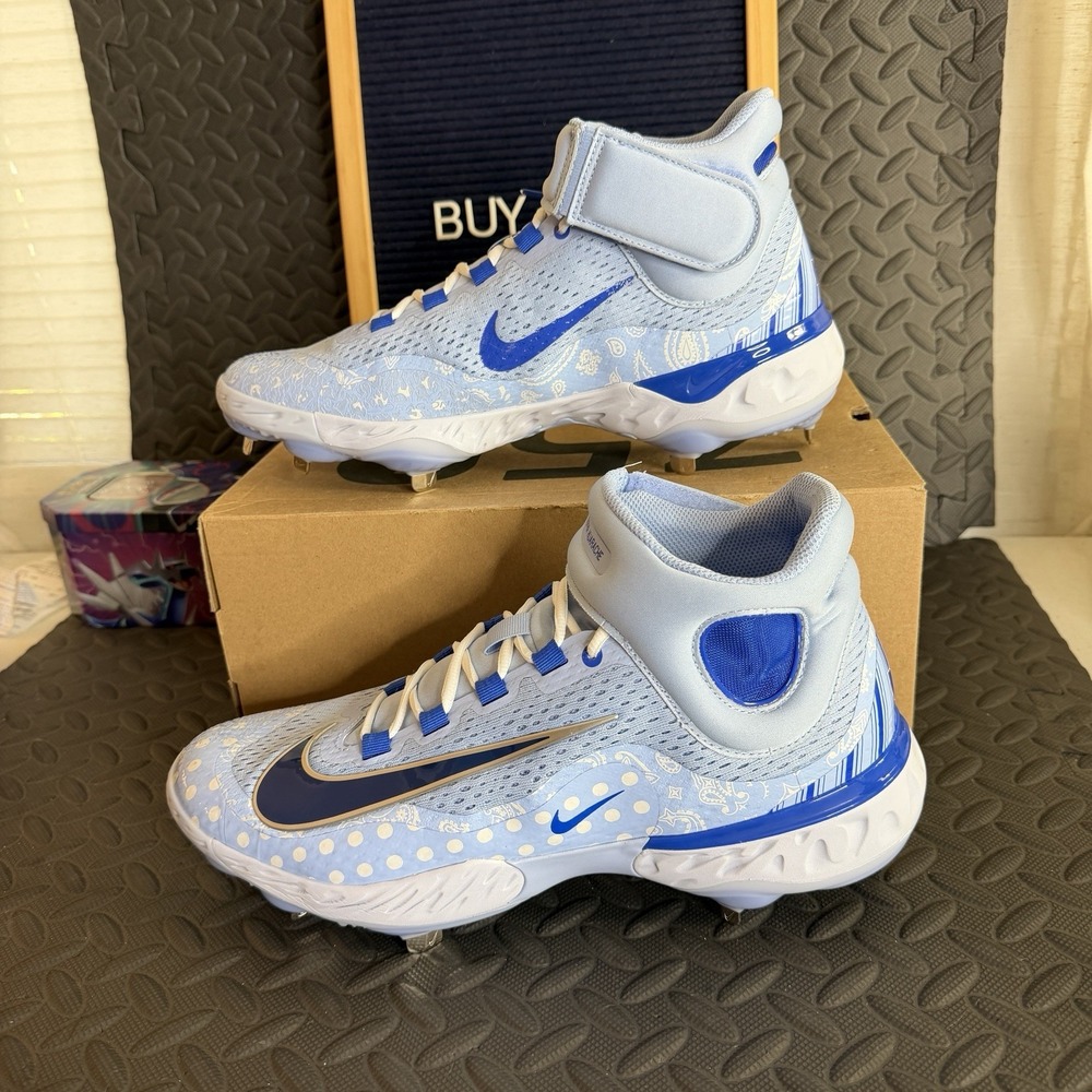 Nike Alpha Huarache Elite 4 Father's Day Baseball Cleats Size 12 HV6885-400 Blue
